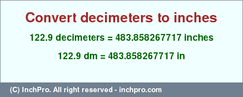 Result converting 122.9 decimeters to inches = 483.858267717 inches