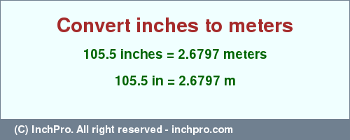 Result converting 105.5 inches to m = 2.6797 meters