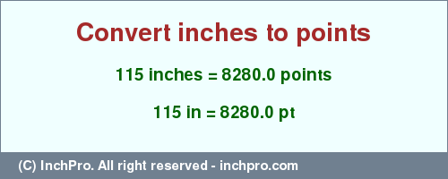 Result converting 115 inches to pt = 8280.0 points