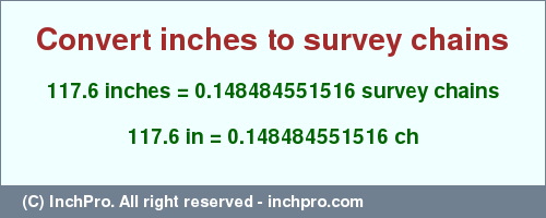 Result converting 117.6 inches to ch = 0.148484551516 survey chains