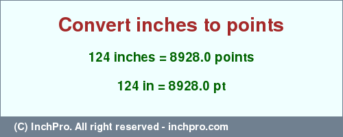 Result converting 124 inches to pt = 8928.0 points