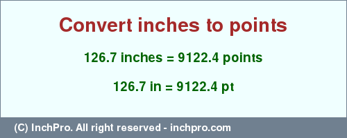 Result converting 126.7 inches to pt = 9122.4 points