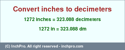 Result converting 1272 inches to dm = 323.088 decimeters