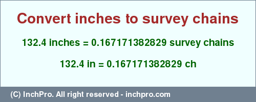 Result converting 132.4 inches to ch = 0.167171382829 survey chains