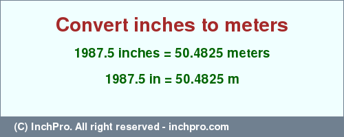 Result converting 1987.5 inches to m = 50.4825 meters