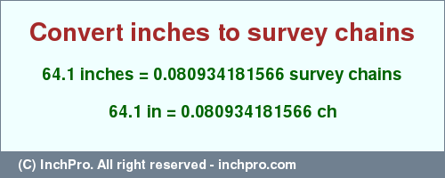 Result converting 64.1 inches to ch = 0.080934181566 survey chains