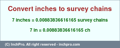 Result converting 7 inches to ch = 0.00883836616165 survey chains