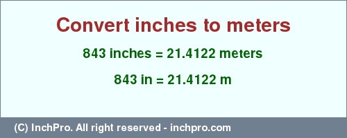 Result converting 843 inches to m = 21.4122 meters