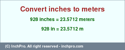 Result converting 928 inches to m = 23.5712 meters