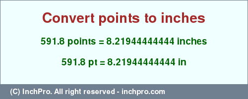Result converting 591.8 points to inches = 8.21944444444 inches