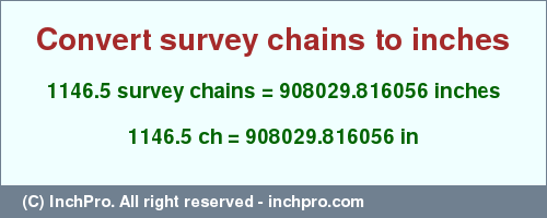 Result converting 1146.5 survey chains to inches = 908029.816056 inches