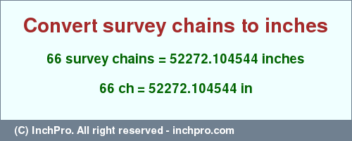 Result converting 66 survey chains to inches = 52272.104544 inches
