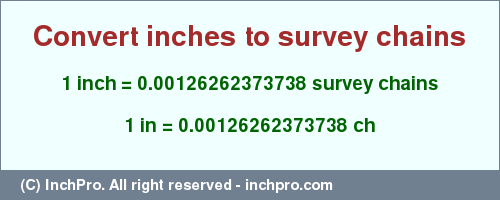 Result converting 1 inch to ch = 0.00126262373738 survey chains
