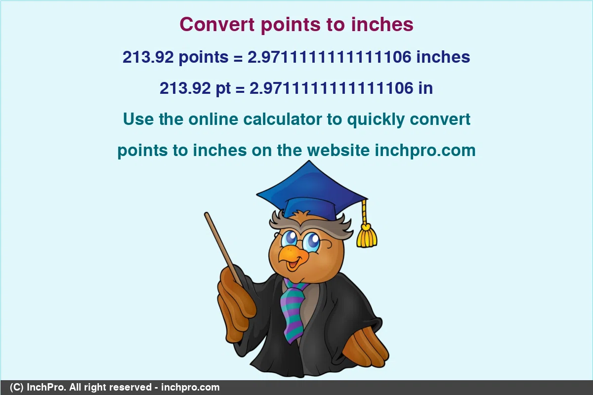 Convert 213.92-points-to-inches