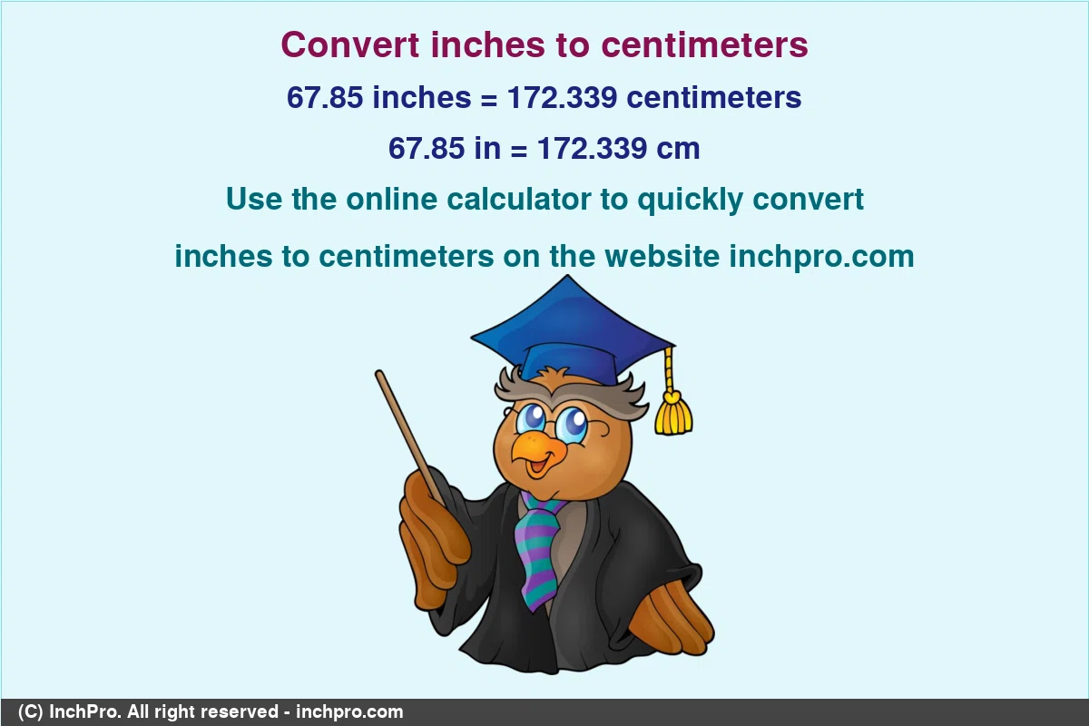 Convert 67.85-inches-to-centimeters