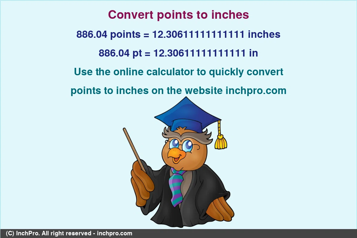 Convert 886.04-points-to-inches