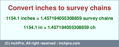 Result converting 1154.1 inches to ch = 1.457194055308859 survey chains