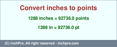Result converting 1288 inches to pt = 92736.0 points
